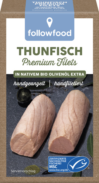 followfood Thunfisch Premium Filets in Bio Olivenöl 115 g