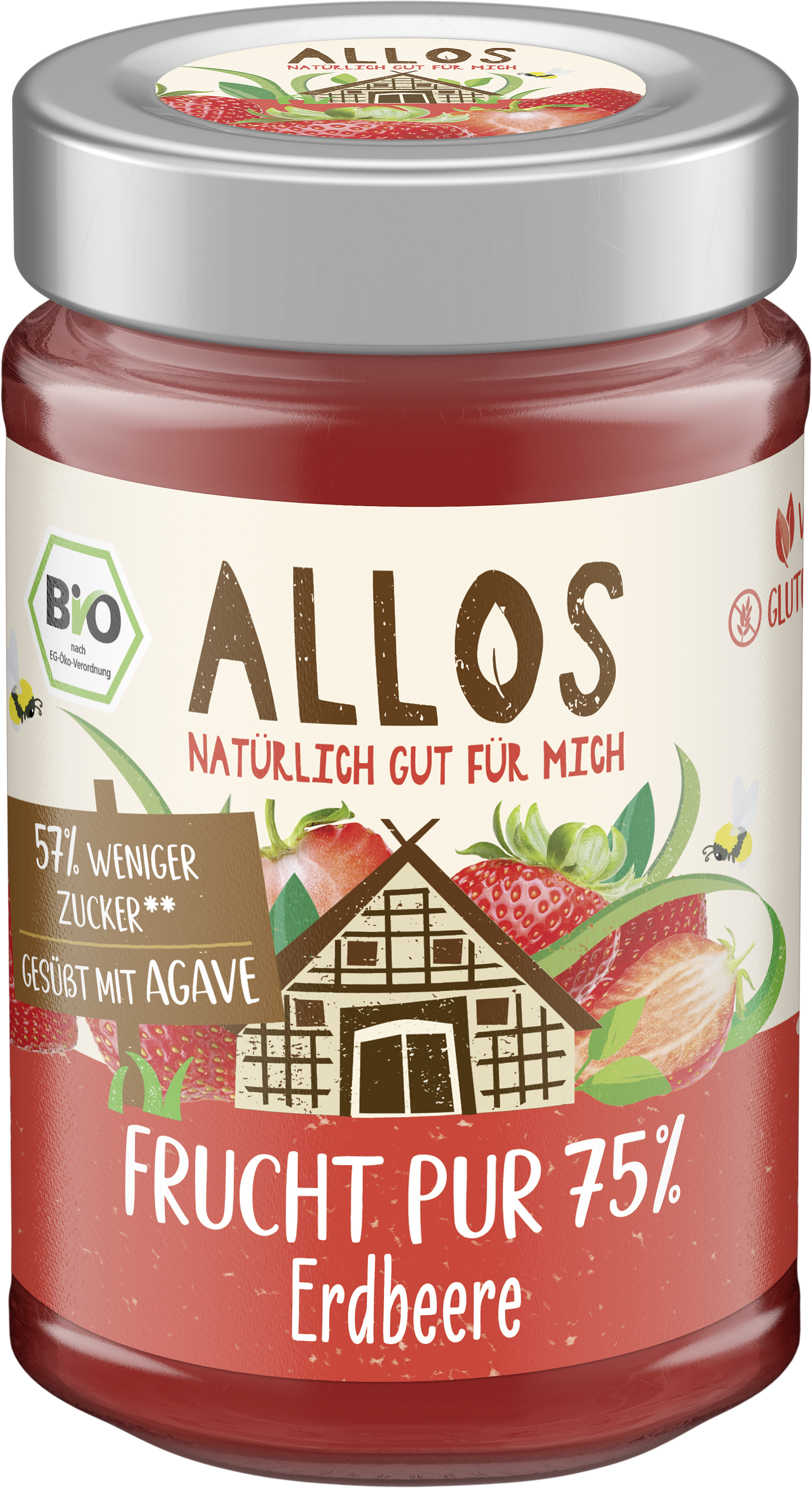 Allos Frucht Pur 75% Erdbeere 200 g