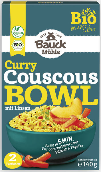 Bauck Mühle Couscous Bowl Curry mit Linsen 140 g