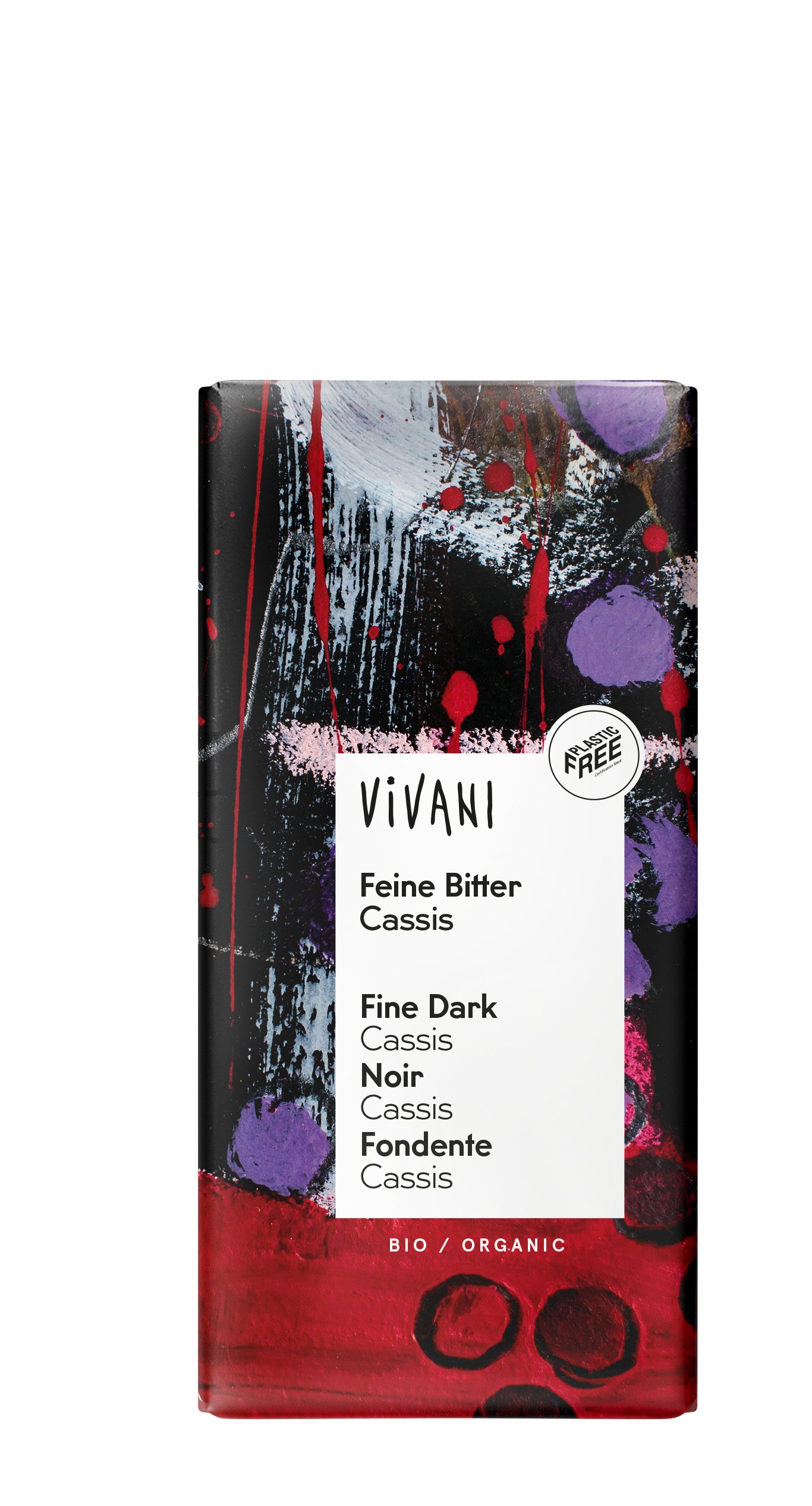 Vivani Feine Bitter Cassis Schokolade 100g