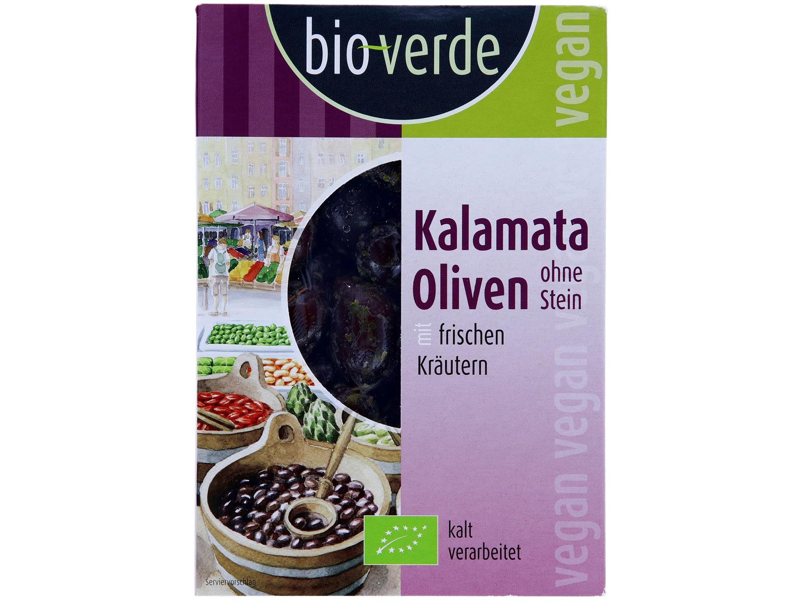 Bio Verde Schw. Kalamata Oliven ohne Stein 150g