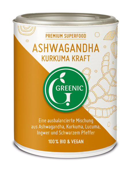 Greenic Ashwagandha Kurkuma Kraft Superfood Trinkpulver 130 g