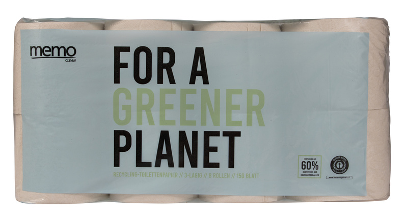 memo memo Toilettenpapier 3-lagig (150 Blatt) 8 Rolle