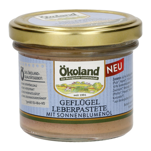 ÖKOLAND Geflügel-Leberpastete in Gourmet-Qualität 100 g