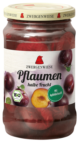 Zwergenwiese Pflaumen halbe Frucht mit Apfeldicksaft 360 g