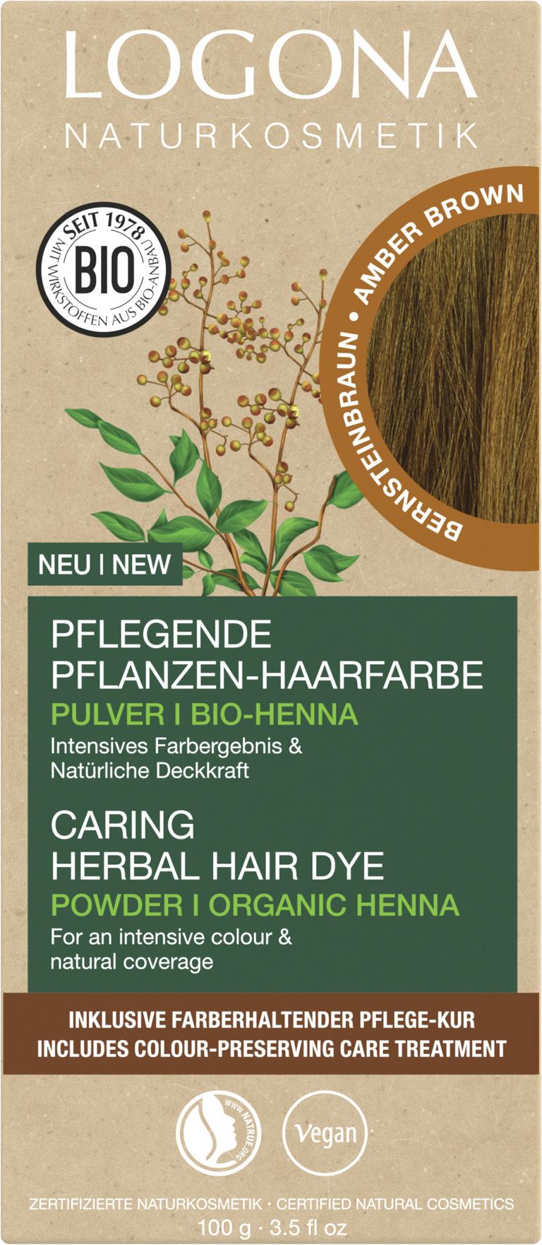 Logona Pflanzen-Haarfarbe Pulver Bernsteinbraun 100g