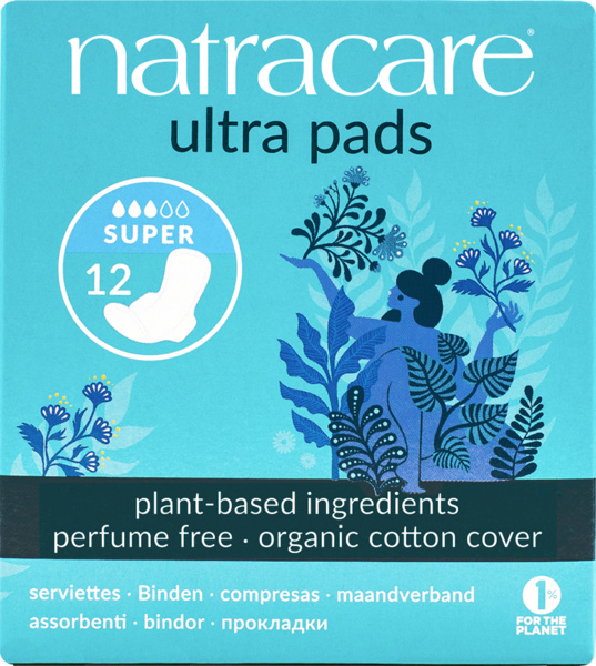 Natracare Ultra Super Damenbinden Flügel 12 Stück